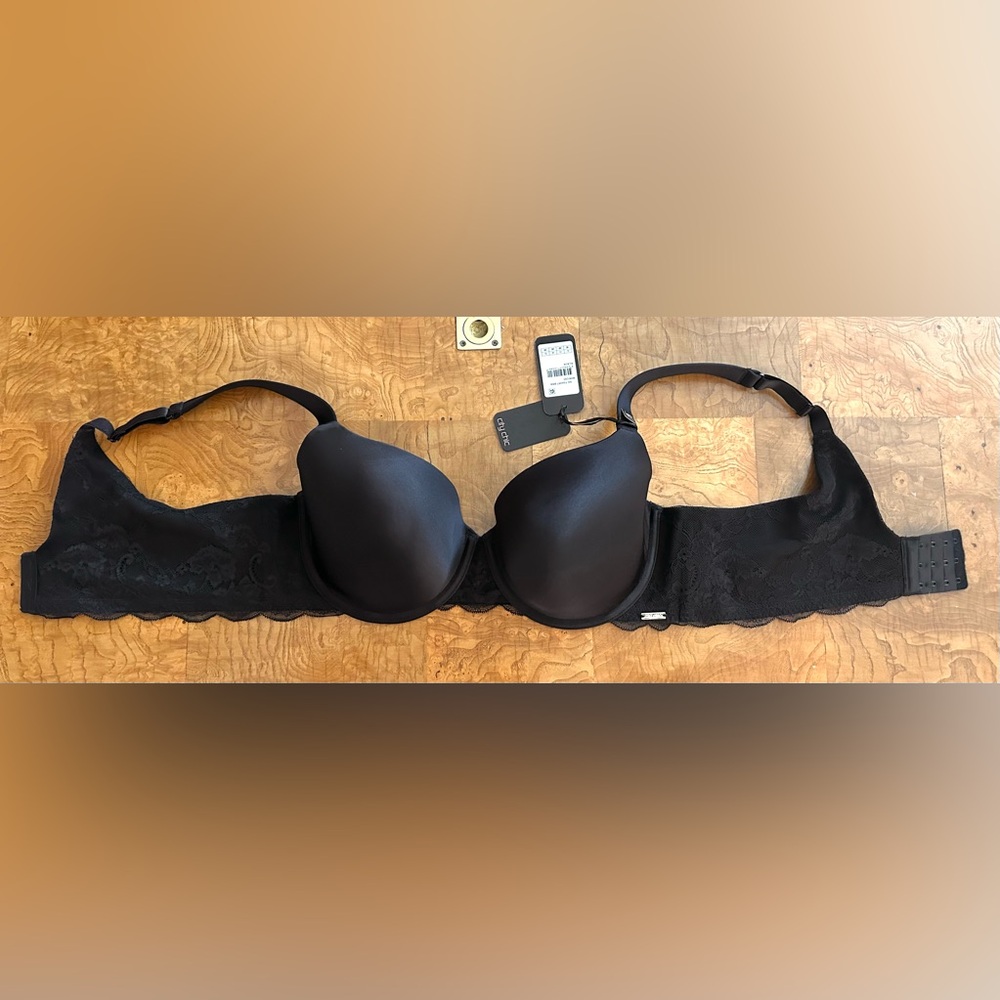 Black Lace T-shirt Bra Plus Size 40D